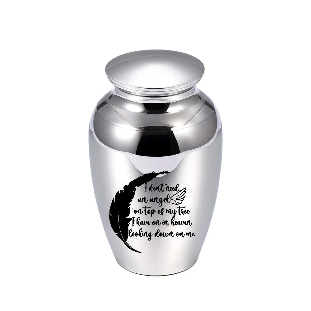 Angel Wings Human Ashes Urn Pets Dog Cat Bird Mouse Small Size Cremation Ashes Keepsake Stainless Steel Casket Pets Memorial Jar