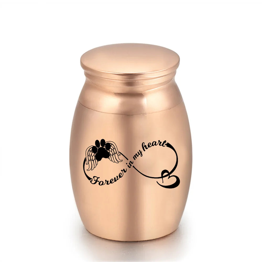 16 X 25 mm Pets Mini Cremation Urns Funeral Urn for Ashes Cat Dog Paw Small Keepsake Memorials Jar Forever in My Heart
