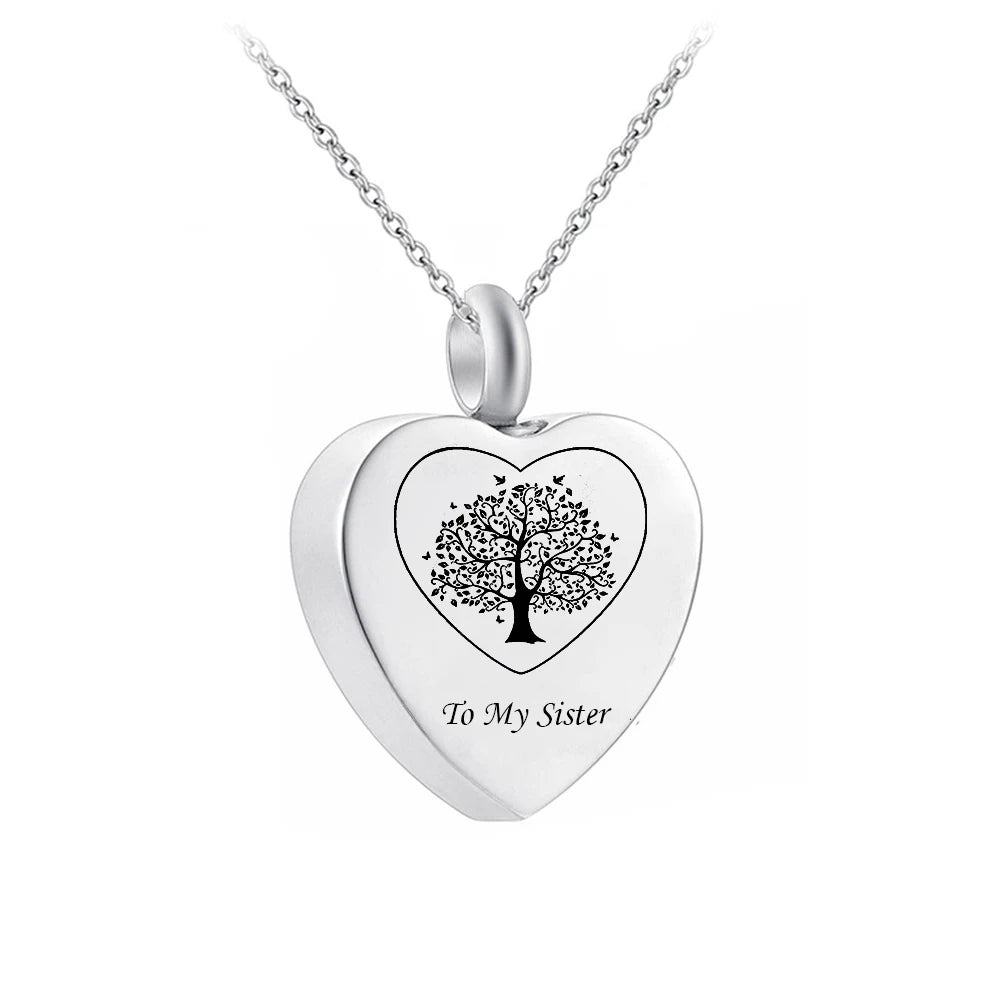 Stainless Steel Cremation Heart Urn Necklace for Ashes Heart Urn Pendant Memorial Pets/Human Ashes Jewelry