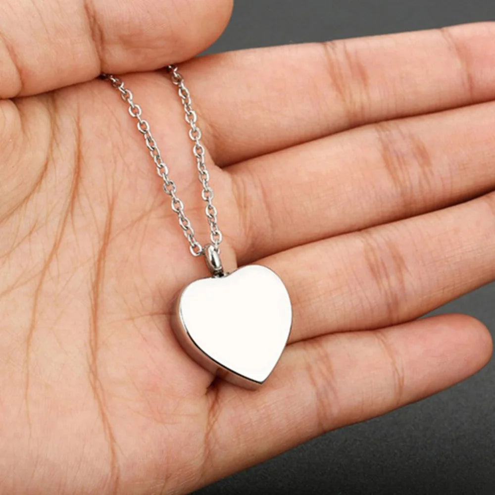 Heart-Shape Vintage Cremation Jewelry Stainless Steel Aluminum Urn for Ashes Memorial Commemorate the Death of Loved Ones Pets