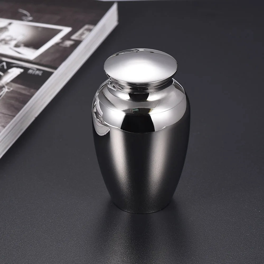 Love Cremation Urn Keepsake for Ashes Stainless Steel Funeral Memorial Urns Burial Pets Small Jar - Always in My Heart 70x45 mm