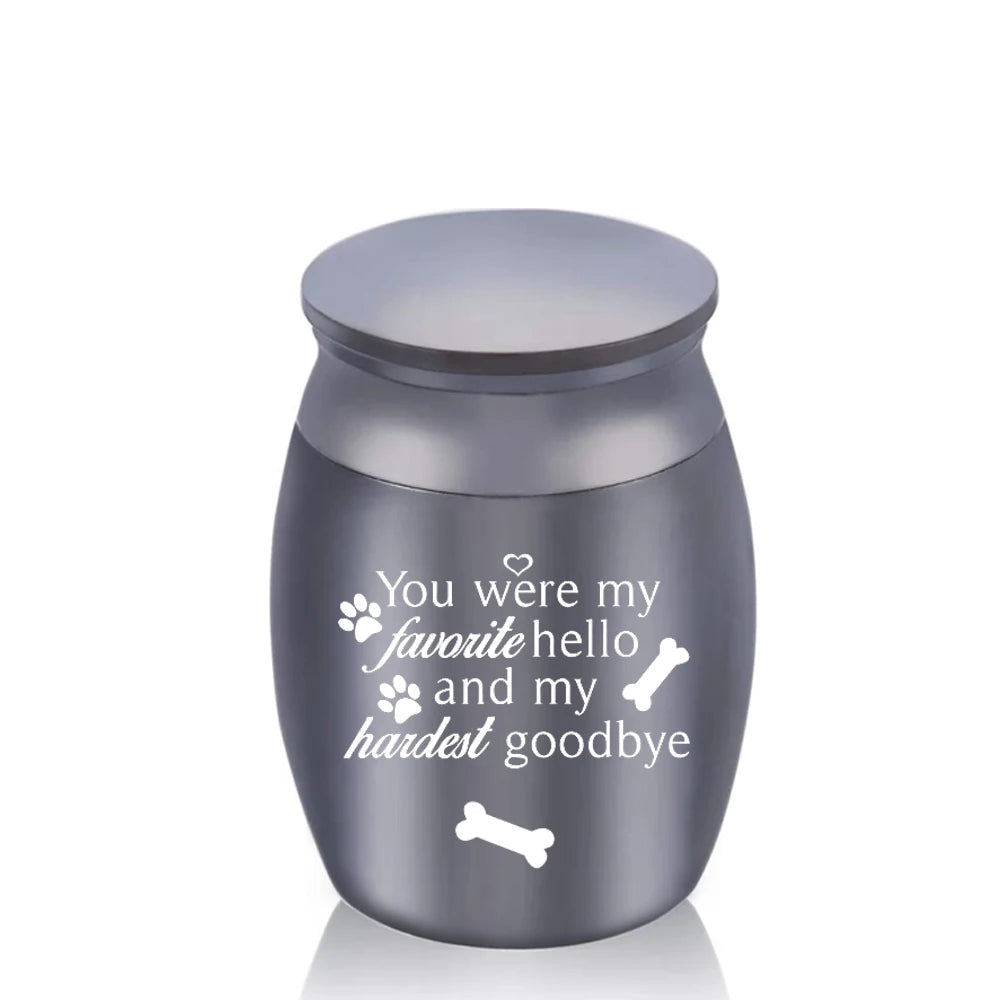 Dog Paw Bone Decoration Cremation Urn for Ashes Pet Keepsake Stainless Steel Casket Mini Funeral Memorials Jar to Humans Pets