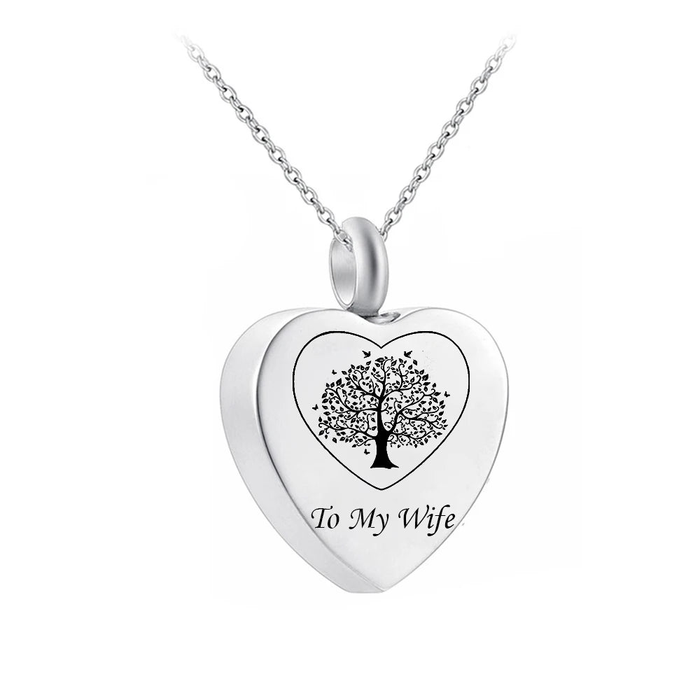 Stainless Steel Cremation Heart Urn Necklace for Ashes Heart Urn Pendant Memorial Pets/Human Ashes Jewelry