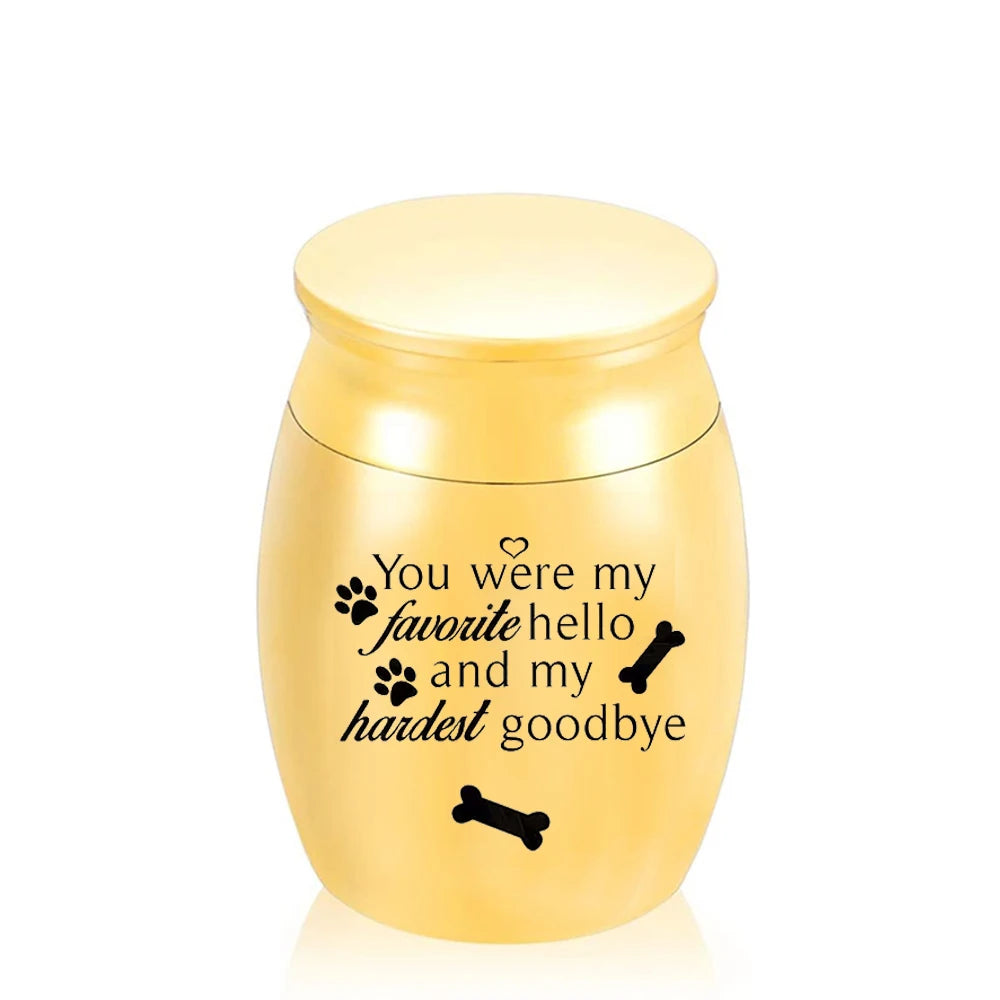 Dog Paw Bone Decoration Cremation Urn for Ashes Pet Keepsake Stainless Steel Casket Mini Funeral Memorials Jar to Humans Pets