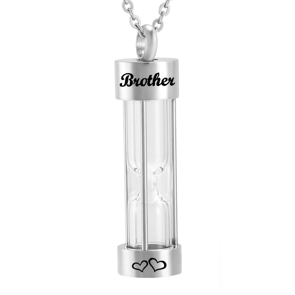 Memory Hourglass Silver Urn Necklace Cremation Jewelry for Ashes Fashion Pendants for Women Men Pets Factory Customization