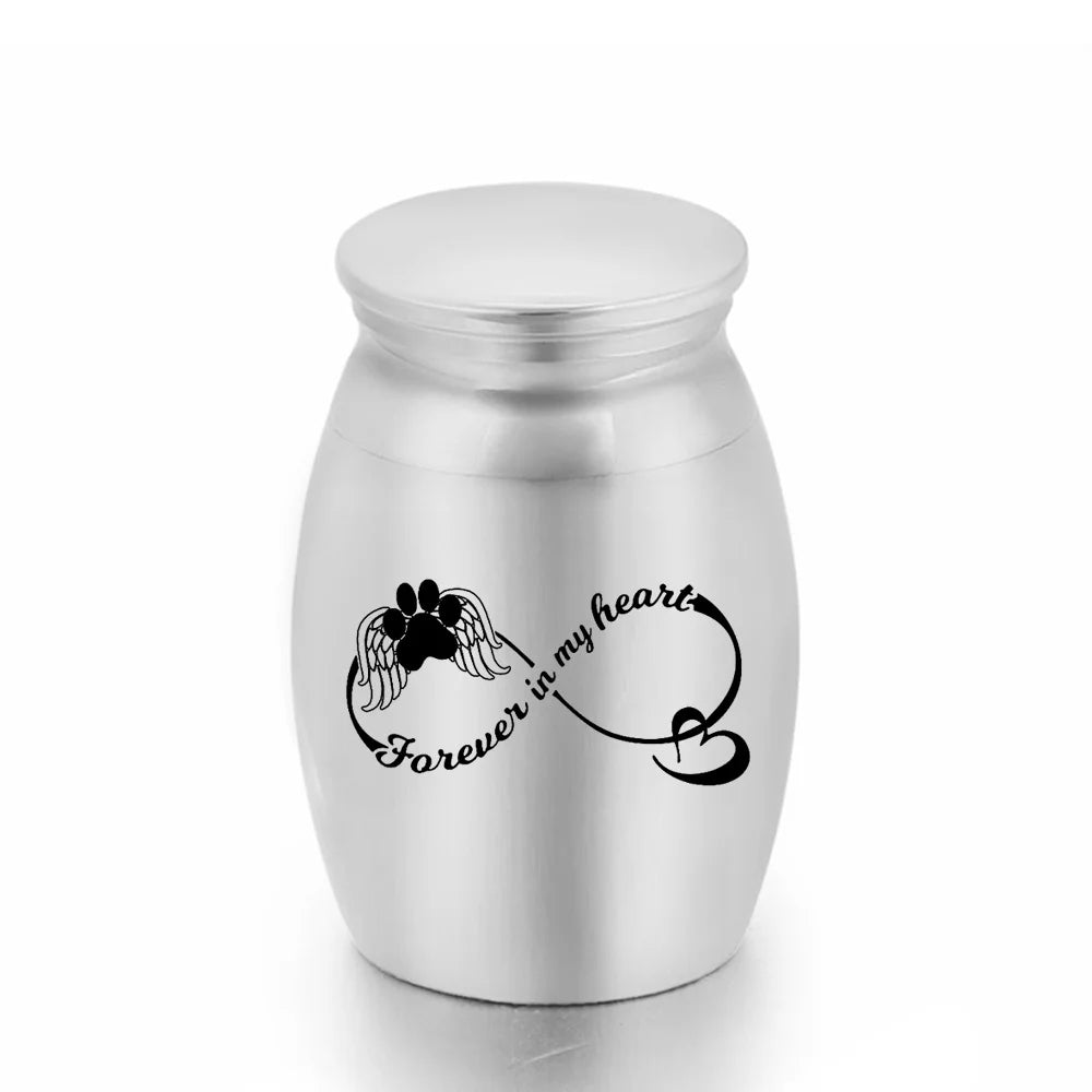 16 X 25 mm Pets Mini Cremation Urns Funeral Urn for Ashes Cat Dog Paw Small Keepsake Memorials Jar Forever in My Heart