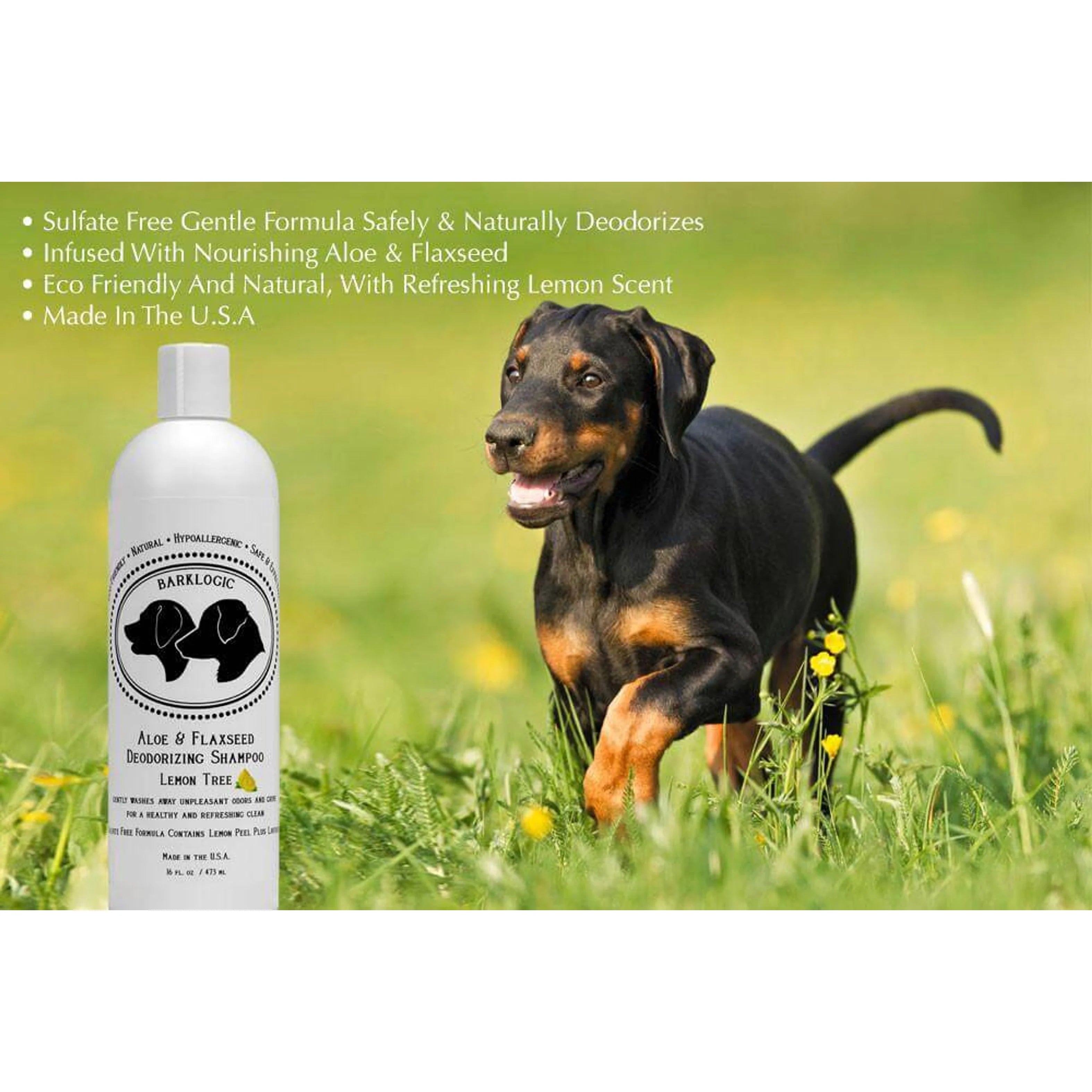 TD BarkLogic Aloe & Flaxseed Deodorizing Shampoo for Pets Premium Pet Grooming Product