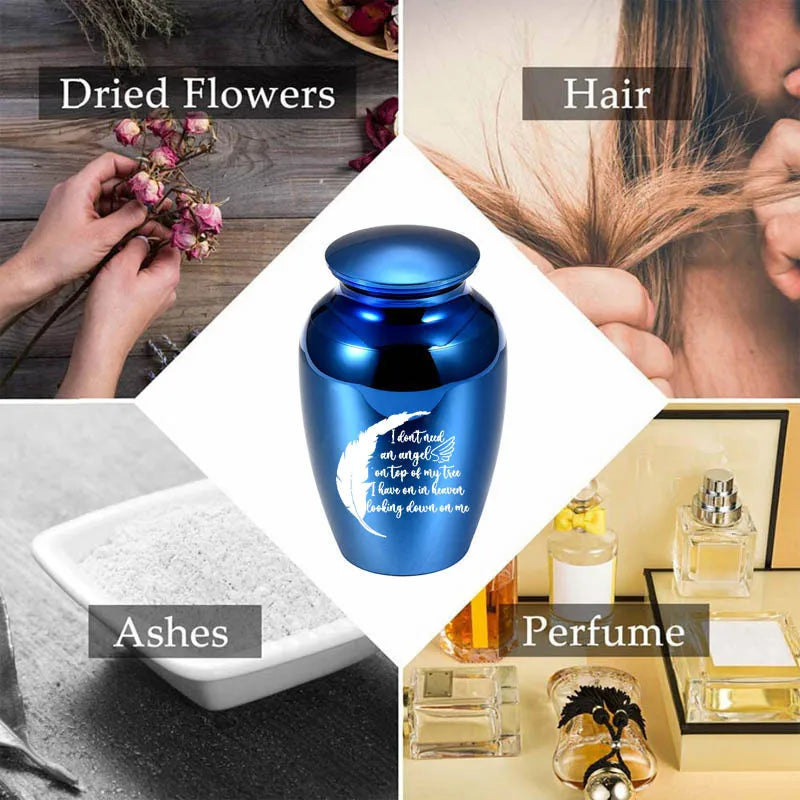 Angel Wings Human Ashes Urn Pets Dog Cat Bird Mouse Small Size Cremation Ashes Keepsake Stainless Steel Casket Pets Memorial Jar