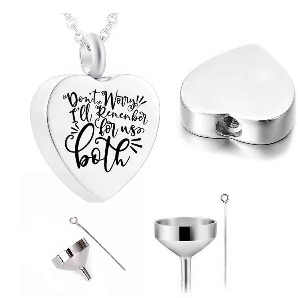 Heart-Shape Vintage Cremation Jewelry Stainless Steel Aluminum Urn for Ashes Memorial Commemorate the Death of Loved Ones Pets