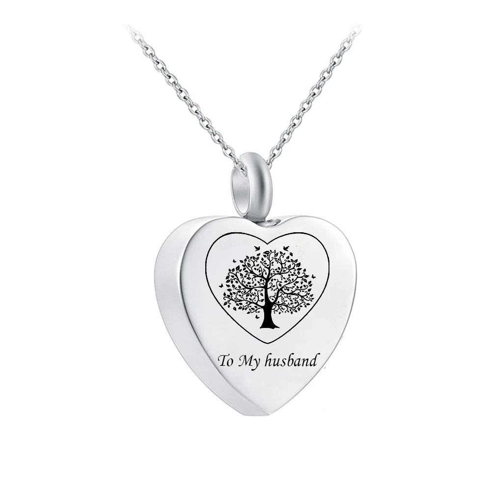 Stainless Steel Cremation Heart Urn Necklace for Ashes Heart Urn Pendant Memorial Pets/Human Ashes Jewelry