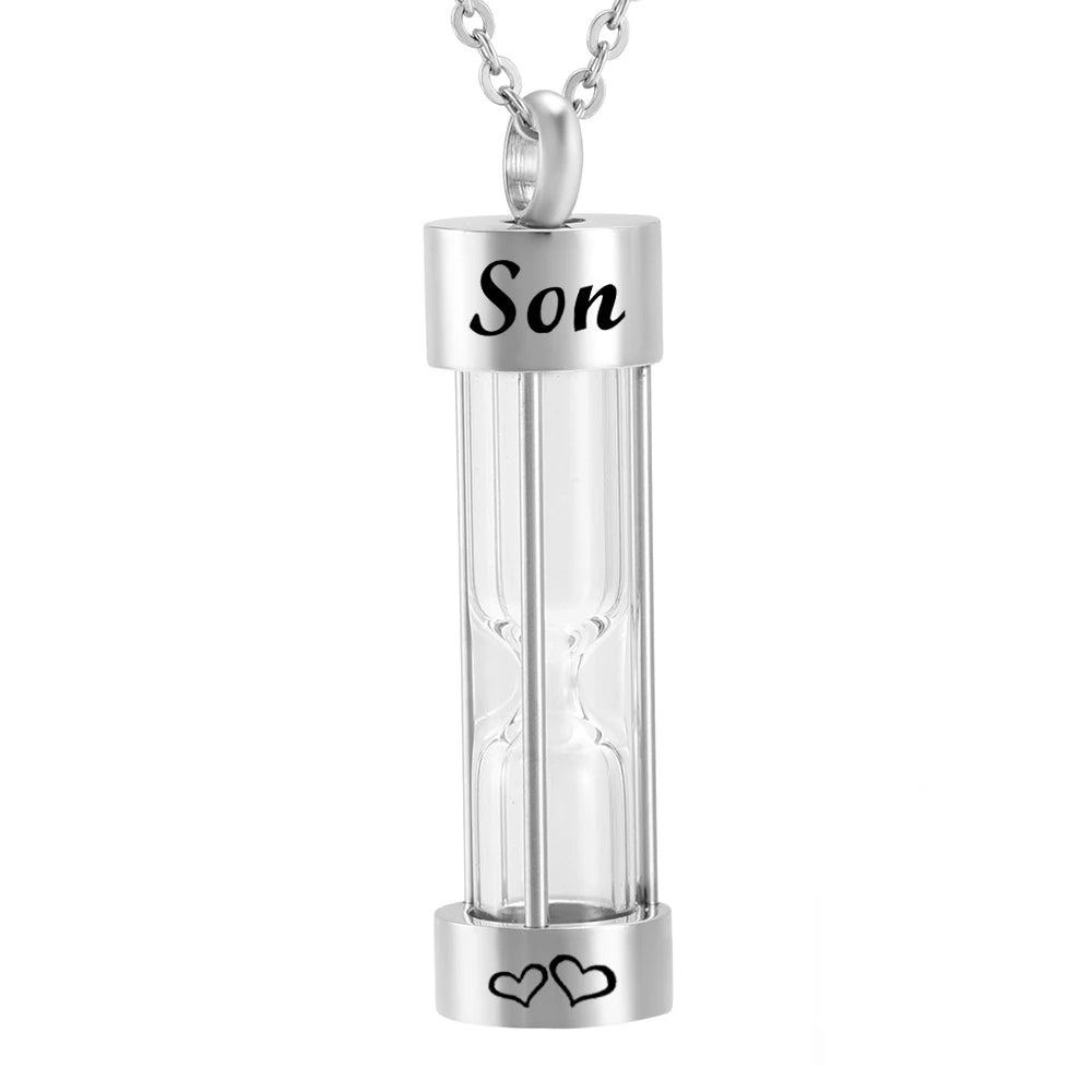 Memory Hourglass Silver Urn Necklace Cremation Jewelry for Ashes Fashion Pendants for Women Men Pets Factory Customization