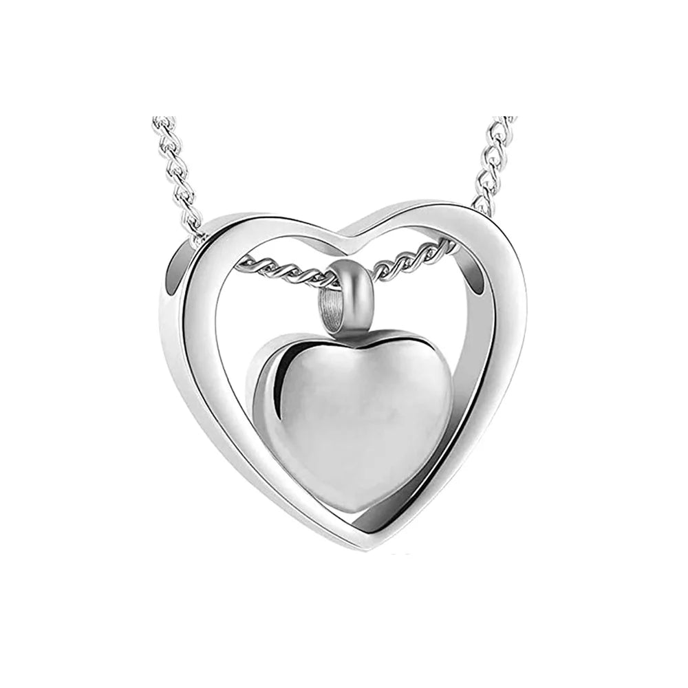 Brand New Gold Silver Hollow Heart Design Funeral Urns Pets With High Quality 0.78*0.84 Inches Human Pet Urns Cremation Necklace