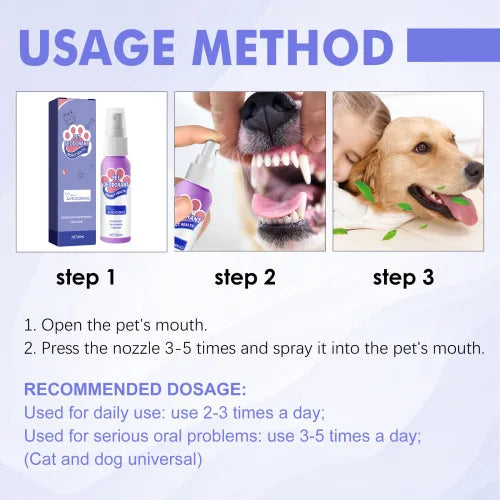 Yegbong Oral Spary For Pets  Pet Mouth Cleaner Cat Deodorizer Breath Fresher Spray