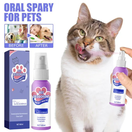 Yegbong Oral Spary For Pets  Pet Mouth Cleaner Cat Deodorizer Breath Fresher Spray