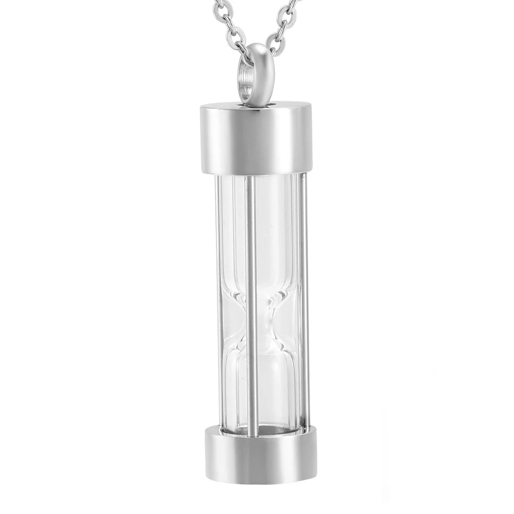 Memory Hourglass Silver Urn Necklace Cremation Jewelry for Ashes Fashion Pendants for Women Men Pets Factory Customization