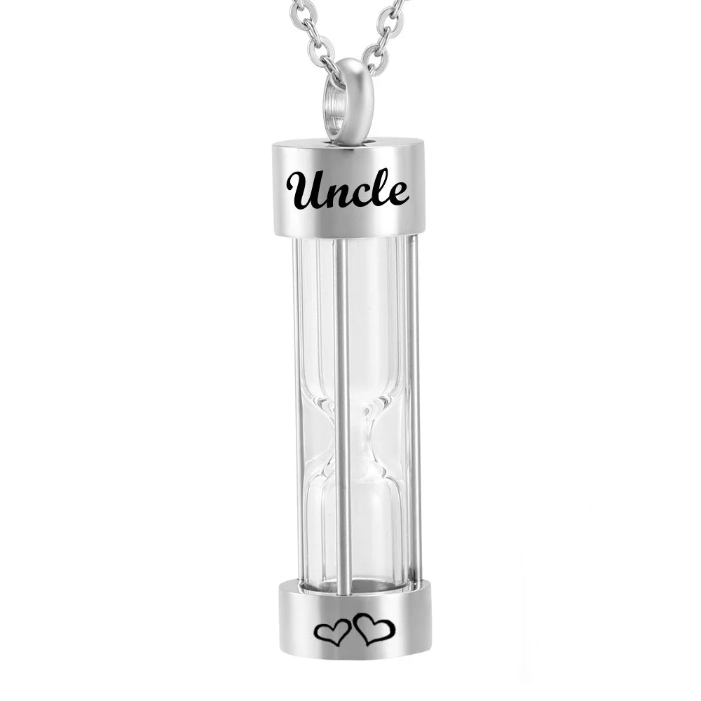 Memory Hourglass Silver Urn Necklace Cremation Jewelry for Ashes Fashion Pendants for Women Men Pets Factory Customization