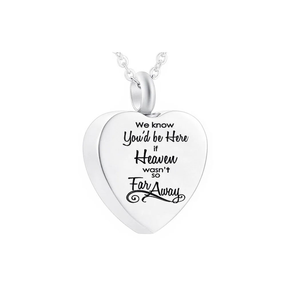 Vintage Heart-Shaped Cremation Jewelry Stainless Steel Urn Necklace Small Urns Ashes Memorial Pendant Filling Kit for Humans