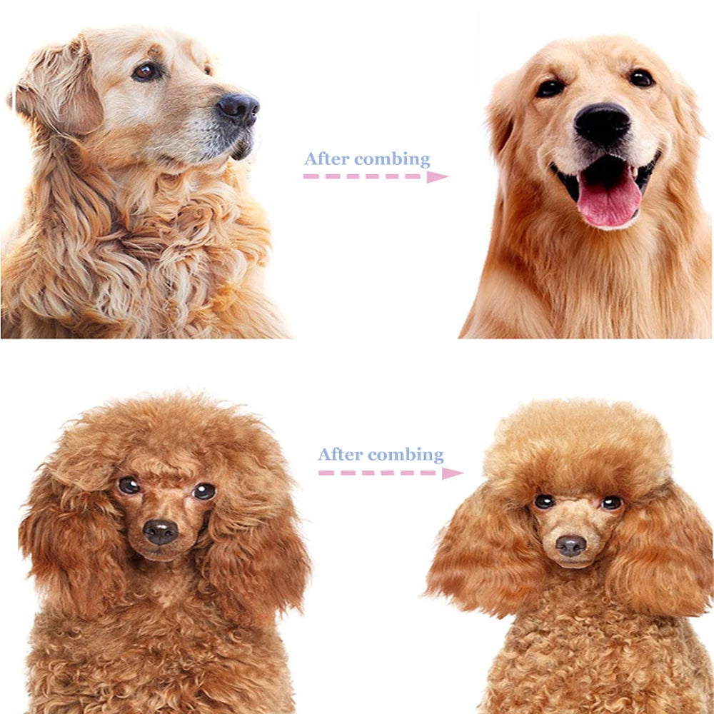 Plastic Hair Removal Comb for Dogs and Cats Trimming Dematting Deshedding Brush Grooming Tool for Long Hair Curly Fur Pets