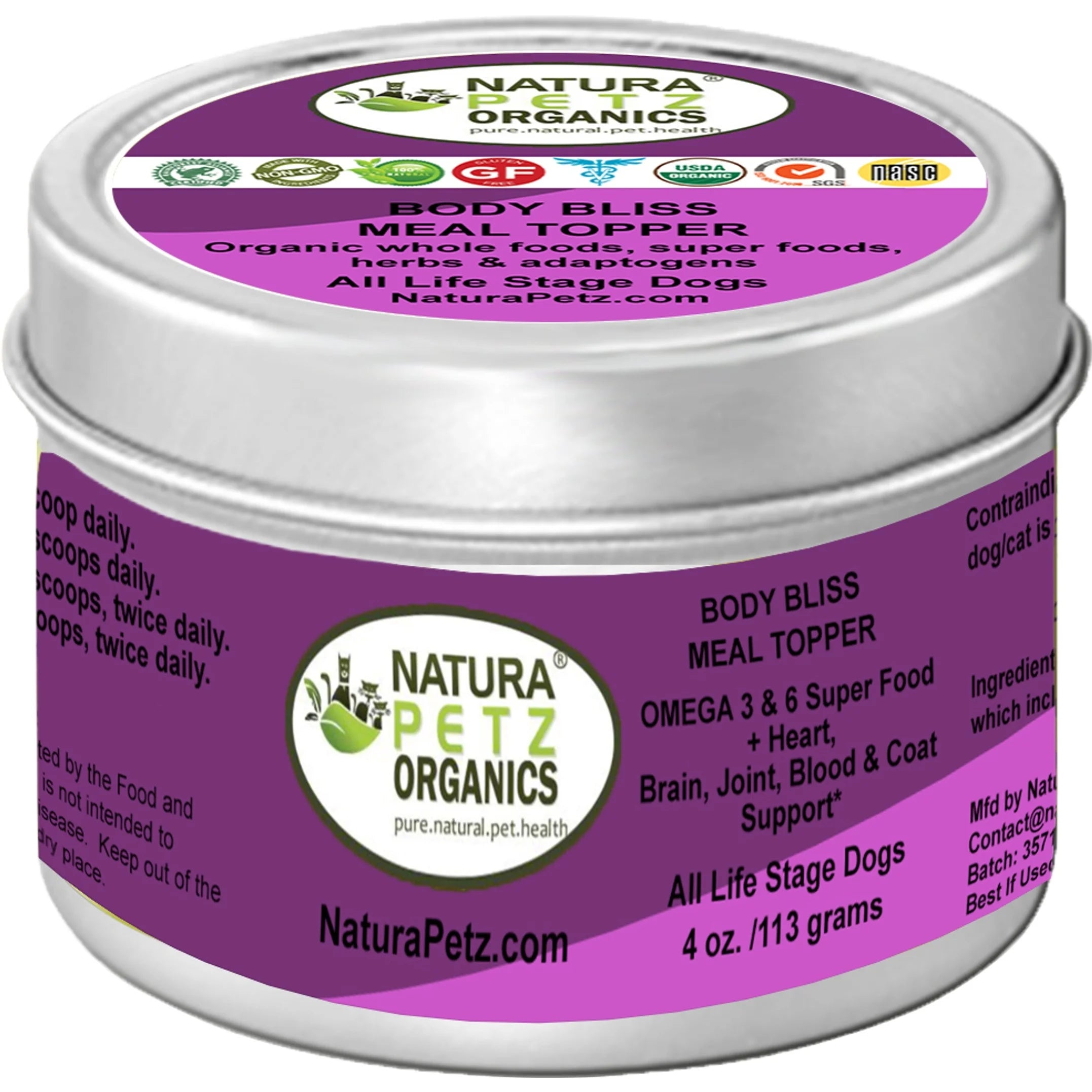 TD Body Bliss Meal Topper for Pets Omega 3 & 6 Super Food Supplement Supports Heart Brain Joint Blood & Coat Health