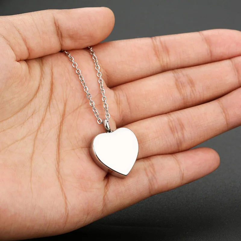 Heart-shaped Cremation Jewelry Aluminum Urn Pendant for Humans/pets-You Were My Favourite Hello and My Hatdest Goodbye-