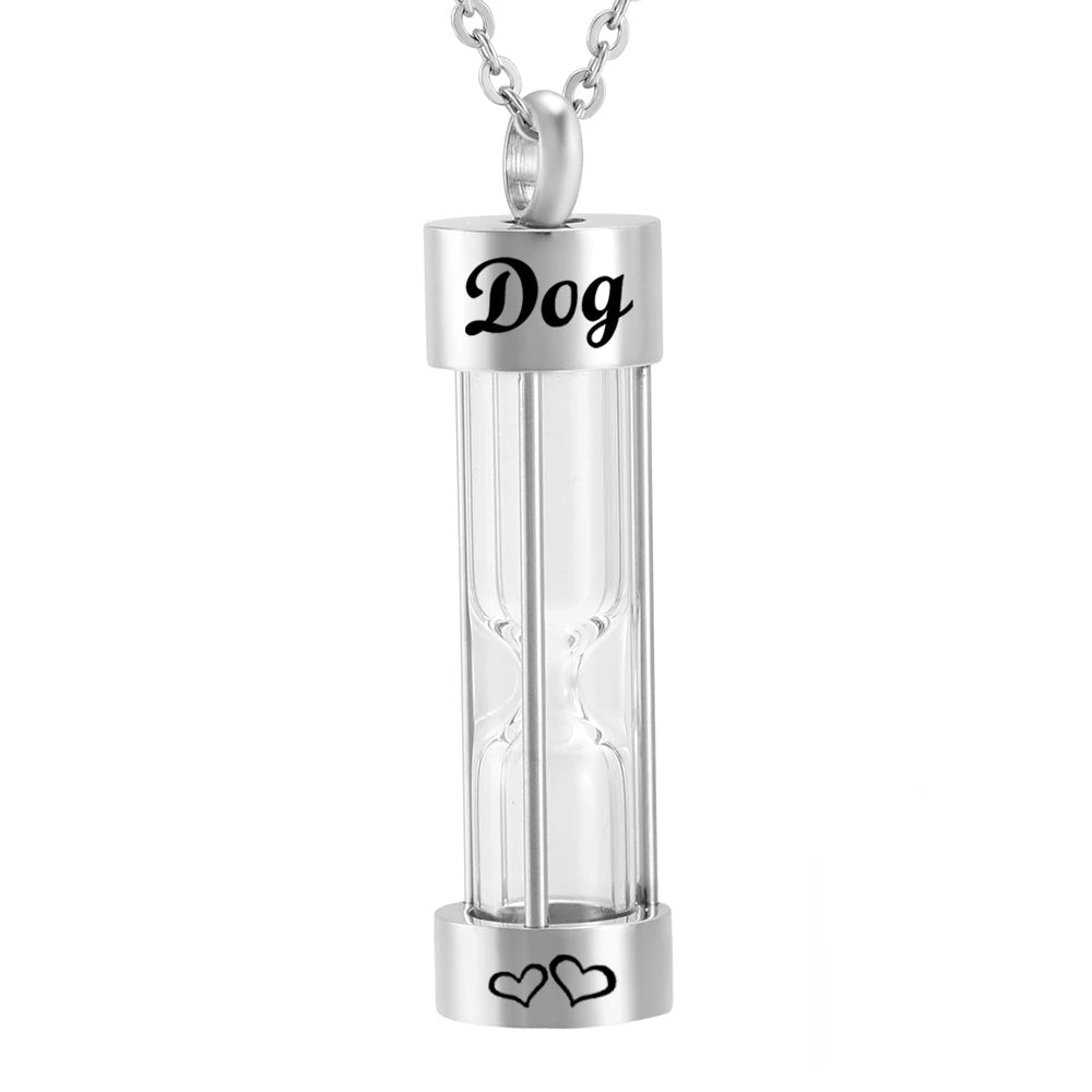 Memory Hourglass Silver Urn Necklace Cremation Jewelry for Ashes Fashion Pendants for Women Men Pets Factory Customization