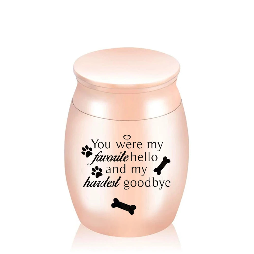 Dog Paw Bone Decoration Cremation Urn for Ashes Pet Keepsake Stainless Steel Casket Mini Funeral Memorials Jar to Humans Pets