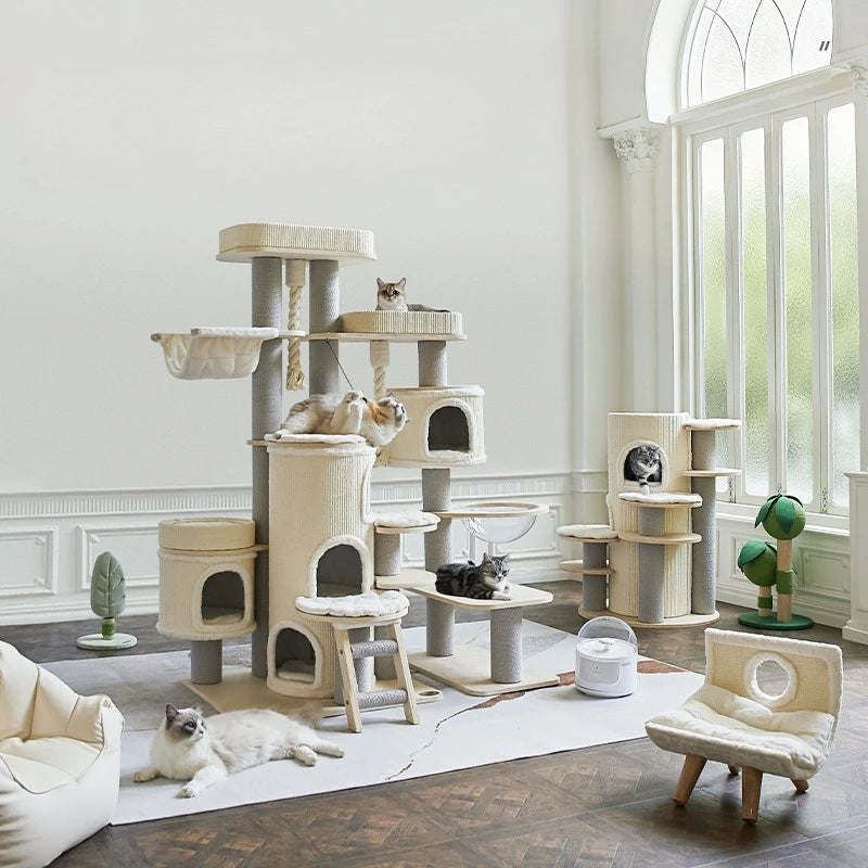 Cat Tower with Hammocks & Climbing Cave