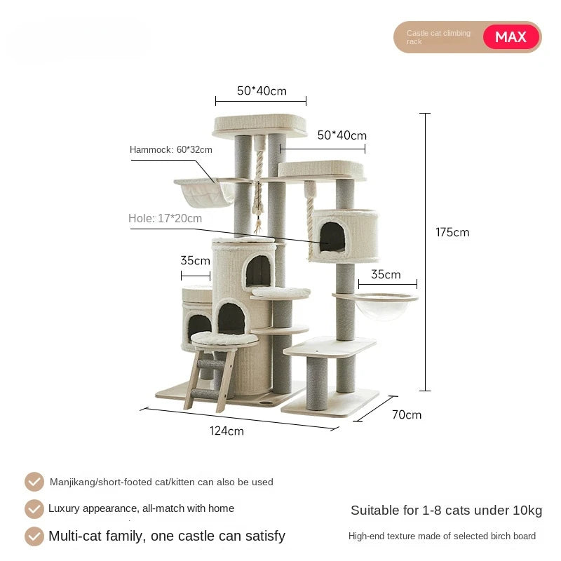 Cat Tower with Hammocks & Climbing Cave