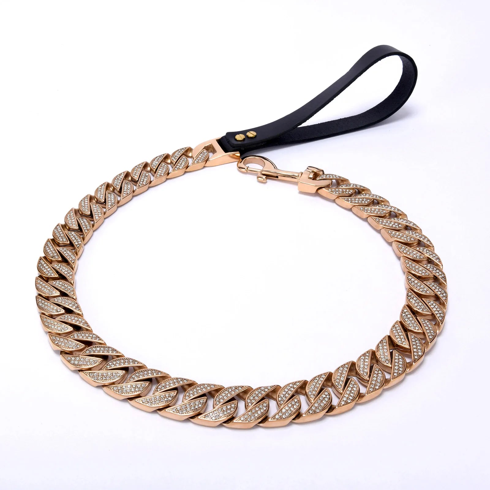 Luxury Rhinestone Dog Collar with Leash