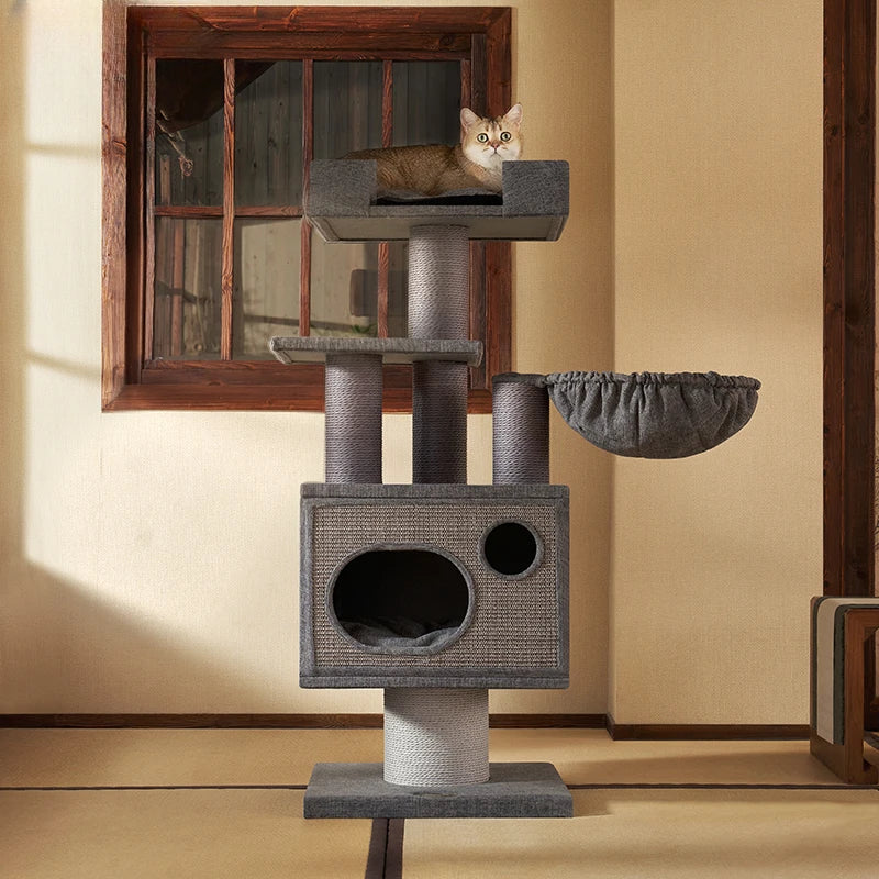 Cat Tower with Hammocks & Climbing Cave